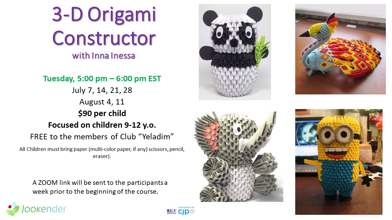 3D Origami Constructor for 9-12 y.o.