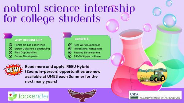 REEU Paid Internship in Natural Sciences for College Students at the University of Maryland Eastern Shore