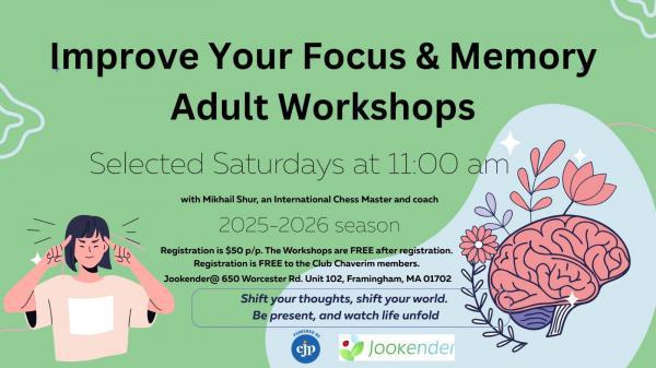 Improve Your Focus & Memory Adult Workshops