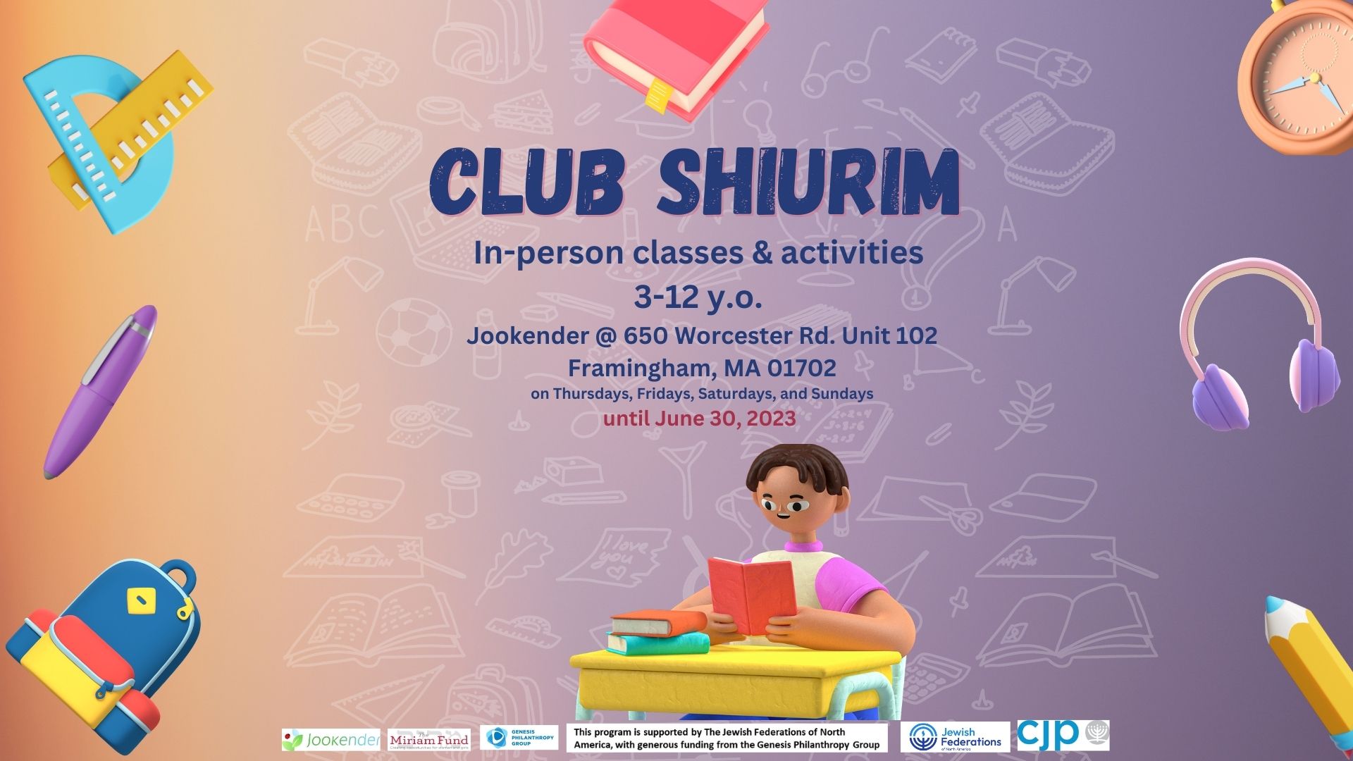 Club Shiurim for Children 3-12