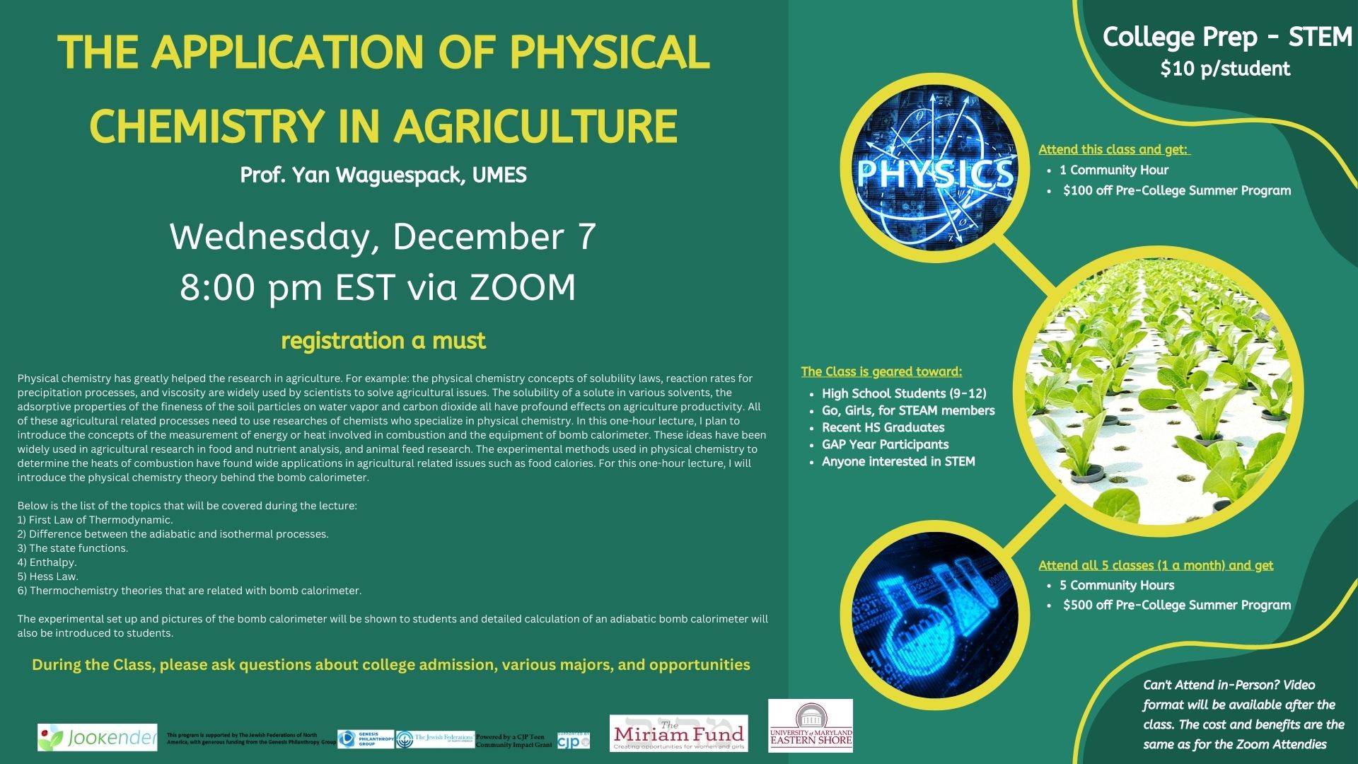 The Application of Physical Chemistry in Agriculture