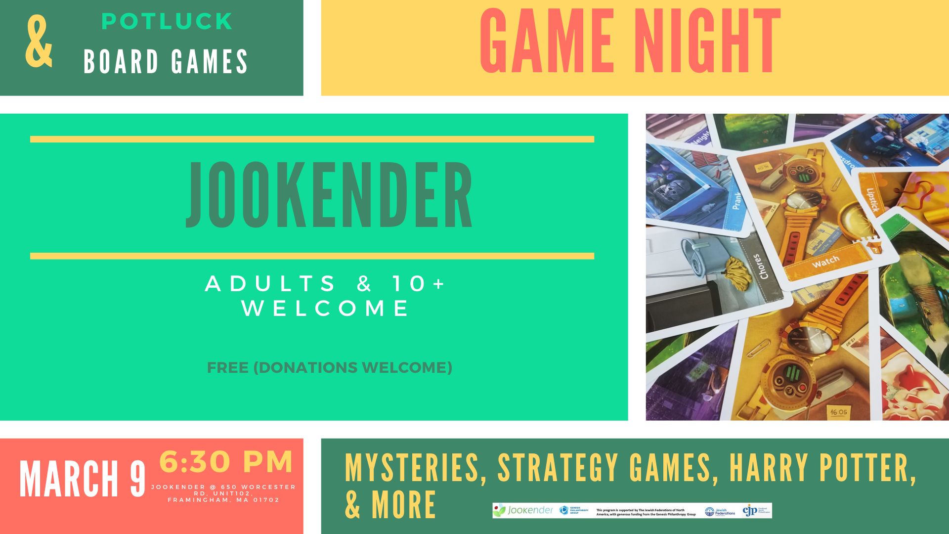 Game Night: Potluck & Board Games