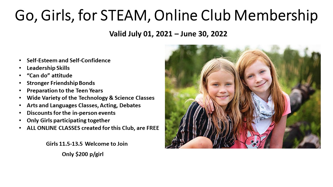 Go, Girls, for STEAM (11.5-13.5 y.o.)