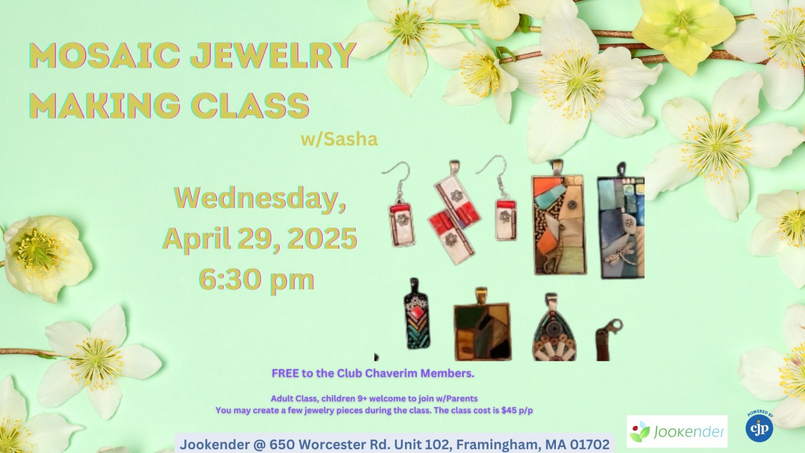 Mosaic Jewelry Making Class