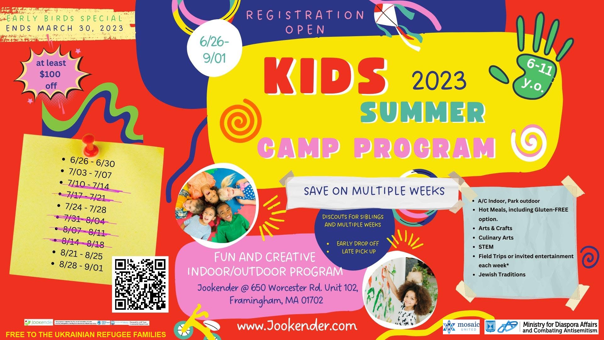 Jookender Summer Day Camp in Framingham, MA for 5-12 y. o.